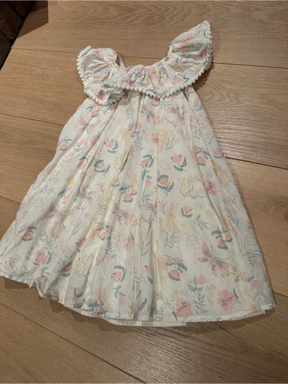 Cynthia Rowley Cream Sundress with Pink & Blue Floral Print
